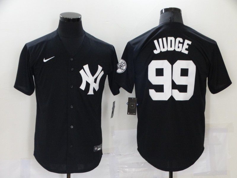 Men New York Yankees #99 Judge Black Throwback 2021 Nike MLB Jersey